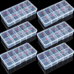 NAILWIND Nail Tip Box False Empty Nails Tips Organizer Storage, 10 Number Spaces Storage Case Container Nails Box Plastic Grid for Fingernails Crystal, Jewelry, Accessories WHITE, 1- PCS-image-85