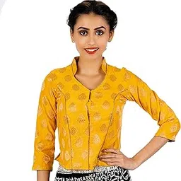 jalpaibon Women's Designer Readymade Stylish Elbow Length Blouse-picture-46