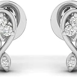 avsar 18k (750) White Gold and Diamond Stud Earrings for Women-picture-38