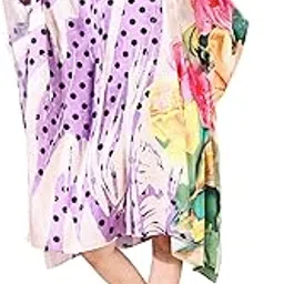 label aarna Premium Soft Satin Short Kaftan Dress for Women with Digital Print - Free Size [M-3XL] V-Neck with Hidden Adjustable Belt | Beach, Resort, Lounge, and Vacation Wear-picture-31