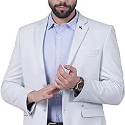 cantabil Men's Self Design Notched Lapel Collar Single Breasted Casual Blazer (P_MBZC00088)-picture-29