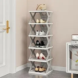 6 Layer Foldable Shoe Rack, Portable & Durable - Stackable & Adjustable Shoe Organizer Shelf for Entryway, Bedroom & Corner Use, Plastic Shoe Rack for Home-picture-22