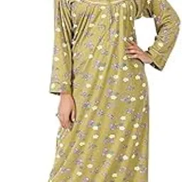 onekbhalo Women's Cotton Hosiery Full Sleeve Nighty (Multi Color_ 40 Size)-picture-41