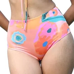 tfw Printed High-Waist Bikini Bottom for Ladies, Pull-on Swimwear, Beachwear, Full Coverage-picture-12