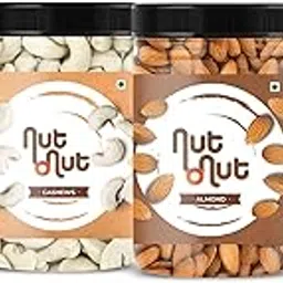Nut O Nut Kaju Badam 1kg (250g Dryfruit X 4 Jars) Dry Fruits Combo- Almonds and Cashews(W240) Combo- Almond 500gm+Cashew 500gm Crunchy Whole Mix Dry Fruits Nuts Snacking,Diwali Gifting-Badam Kaju 1 Kg Pack-picture-28