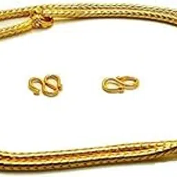 elegantdream 30" Long Thali Chain (Mangalya Chain) & 1 Gram Gold Polish Snake Design 100% Gold Finish Long Lasting Polish Unbreakable 2mm Thickness.-picture-57