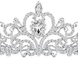 qualiza Queen Crown of Silver Crystal Tiara Crowns for Bridal Women Girls Wreath Headpiece Princess Elegant Crown Bridal Wedding Prom Birthday Party Headbands for Women Hair Accessories-picture-14