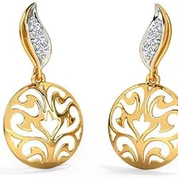 caratlane 18 KT Yellow Gold Merry Go Round Diamond Drop Earrings For Women-picture-50