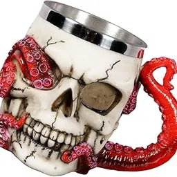 CALANDIS Unique Wine Cup Halloween Decor Pub Dining Table Bar Party Creepy Skull Cup 118.515cm Mug 500ml-picture-43