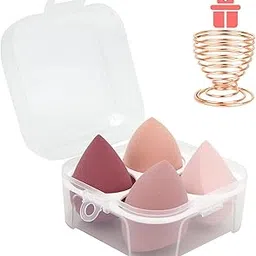 COSLUXE 4 Pcs Makeup Sponges Blender Set - Professional Beauty Foundation Blending Applicator with Egg Case and 1 Holder, Flawless Facial Sponge Blender for Cream, Powder and Liquid Multicolored For Woman Girl's-picture-30