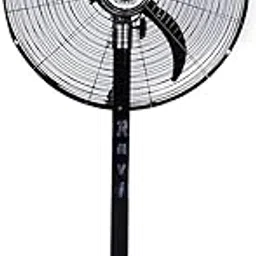 Industrial Pedestal Fan, 3-Blade Design, Black Metal Construction, Oscillating Stand Fan-picture-18