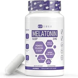 NAPSOMNIA Melatonin for Sleeping for Men & Women - Sleep Melatonin -Valerian Root Extract - Vegetarian 3mg Melatonin 60 Capsules - Sleep Aid for Adults - Deep Sleep Supplements to Ease Jet Lag Strain-image-8