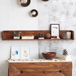 PS DECOR Sheesham Wood Book Shelf in Honey Oak Finish-picture-12