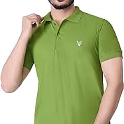 dee leaf Men Solid Polo Neck Poly Cotton Grey T-Shirt-picture-12