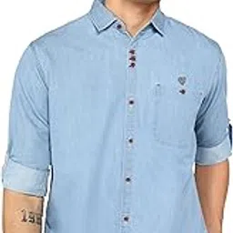 kuons avenue Men’s Denim Casual Shirt | Full Sleeves | Regular Fit | Spread Collar - Stylish Look for Everyday Comfort-picture-18