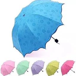 liox 3 Fold Magic Umbella Anti UV Protection, Beautiful Creative Magical of Blooming Flowers Design Multi Style Umbrella for Man and Women (multi colour)-picture-50