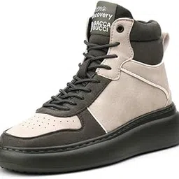 bacca bucci × Discovery Noir Women’s High-Top Sneakers – Premium Suede & PU Urban Adventure Shoes-picture-11