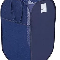 Kuber Industries Nylon Mesh Laundry Basket | Sturdy Material & Durable Handles | Netted Lightweight Laundry Bag, 52 x 32 x 32 (Assorted) image 1