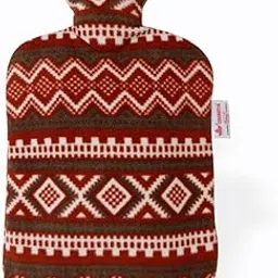 Coronation Hot Water Bag with Extra Premium Printed Fleece Cover (Large)| Maroon White Grey | 2 Liters Capacity | Premium Feel Bag | Great for Cramps, Pain Relief & Cozy Nights | Feet and Bed Warmer-picture-13