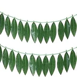 S2S® toran Fabric Reusable Mango Leaf Hanging Green for Decoration | Pack of 2 | Length - 60 Inch-picture-28