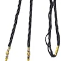 QNAM Moti Beads Black Golden Mangalsutra Chain With Squre Design Gold Plated Pendant for Women 22 Inches-picture-34