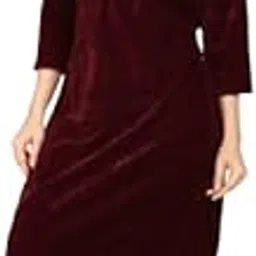 lrt Trending Embroidery/Solid Velvet Nighty/Nightdress for Girls & Women-picture-23