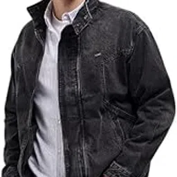 the bear house Men's Black Solid Denim Jacket With Snapbutton Closure-picture-17