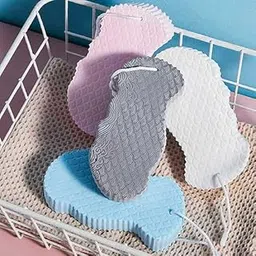 TONSYL Exfoliating Bath Sponges (4 pcs) - Super Soft Body exfoliating Bath Shower Sponge - Removes Dead Skin Scrubber,and Impurities from Body - Great for Adults and Children - Pink & Blue & White & Gray-image-94