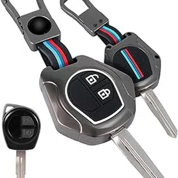 ROYALTECH Metal Silicone Car Key Cover for Maruti Suzuki (Swift, Dzire, Baleno, Brezza, Alto, Celerio, Ertiga, Ignis, Ritz, Ciaz, SX4, S-Presso, S-Cross) – 2 Button Remote Case, Glow in Low Light-picture-45