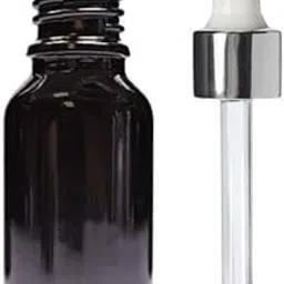 30ml - 12psc Black Glass Bottle with Silver ring, White Silicone Teat, Dropper, and Plug for Essential Oils, DIY skin care, Multipurpose Bottle for Home and Travel Purposes-picture-11