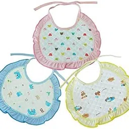 Uber World Baby Bibs Waterproof - Feeding and Drooling,Upper Soft Cotton and Lower Waterproof Layer, Fast Absorption and Quick Dry, Cute Prints, Multi Colors, Pack of 3-image-43