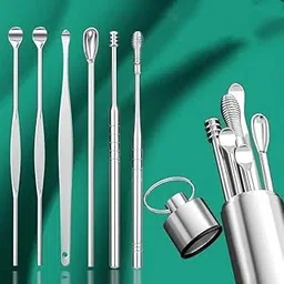 VIVENZA 6-in-1 Ear Wax Cleaner Tool Kit with Aluminum Tube – Reusable Ear Picks, Ear Curette & Spring Ear Buds Cleaner – Portable Earwax Removal Kit for Home & Travel-picture-57