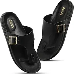 doctor health super soft Men's Stylish Cushioned Slippers | Breathable, Skid Resistant, Adjustable Strap | PU Double Density Anti-Slip Casual Footwear for Everyday Comfort image 1