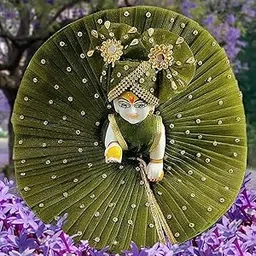 Laddu Gopal Dress with Pagdi and Patka l Ladoo Gopal Dress l Kanha Ji Dress Size 1 2 4 5 6 (Plane Mehandi, Size 4)-image-7