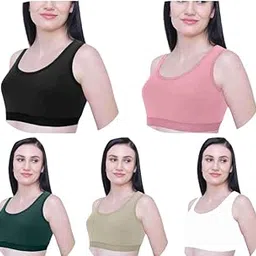 LIECRY Art Women's Sport Bra Girls/Women's Cotton Stretchable Non-Padded and Wire Free AirBra Sportsbra (Multicolor) Design No Sportsbra ComboAB83 Any Random Color Will BE Send-picture-20