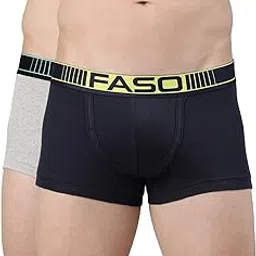 f a s o Men's Trunk (Pack of 2) | Organic Cotton | Stretch Fit | Neon Waistband | Striped-picture-15