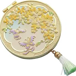 MERISHOPP Travel Makeup Mirror Round Creative Cosmetic Mirror for Purse Pocket Handbag Yellow-picture-11