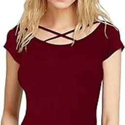 u s tex Women's Floral Relaxed T-Shirt (USTEXTIPSYTOPS_Maroon-picture-16