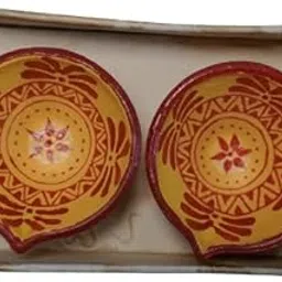 Handpainted Diyas Diwali Gift Set in Festive Packaging 2 pcs-image-0