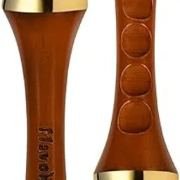 Flavoma Traditional Ayurvedic Dual Kansa Wand Massage Tool | Teak Wooden Handle With Both Side Bronze Metal Dome, Natural Brown | Massage for Back, Neck, Shoulders & Legs-image-0