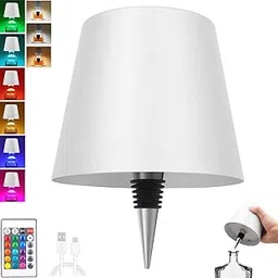 Wireless Bottle Lamp with Remote Control, Rechargeable RGB Wine Bottle with 3Modes Light Dimming, Waterproof Touch Lamp Head for Room, Bar, Restaurant and Party Decorations(RGB White)-picture-13