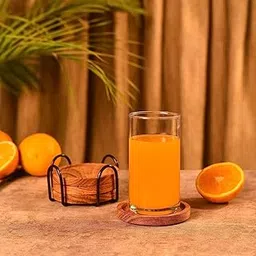 SYSI HOME Wooden Tea Coasters Set for Dining Table Decor Accessories - Coster Set for Office Table-Durable and Long-Lasting, Premium Finish, (Squre Holder)-picture-46