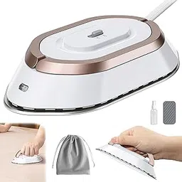 Kidoca Portable Iron for Clothes Travelling - Small Iron Box Mini for Travel, Compact Foldable Handheld Ironing Machine, Lightweight Dual Voltage 120V/220V, Micro Iron for Easy Use, 300 watts, ceramic-image-51