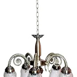 Zingy Antique Brass 5-Lamp Pendant Ceiling Jhoomar/Chandelier for Home Decor Chandelier-picture-10