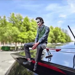 NH ONE Action Figure for The Joker Character Figures with Mask and Siting Position 24cm Model Statue for Decoration Gift and Car External Decoration-picture-48