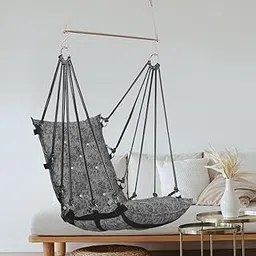 Boffle Hammock Swing, Cotton Cushion and Hardware Kits, Max 150 Kg Hanging Jhula | Indoor & Outdoor Hanging Chair for Balcony, Hammocks, Swing Chairs-picture-12