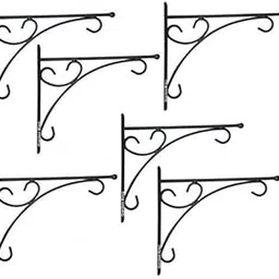 GARDEN KING 12 Inch Wall Bracket for Hanging Baskets and Bird Feeders & Wind Chimes, Decorative Straight Plant Hanger. (Color : Black, Set of 6 PC, Size: 12 Inch)-picture-29
