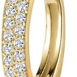 glee Jewells Saniya Mirza 18k Yellow Gold Plating Double 2 layered Zircone Nose Ring/Nath-picture-25