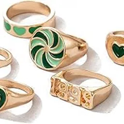 youbella Valentine Gift for Girlfriend/Wife Jewellery Gold Plated Enamelled Combo of Rings for Girls and Women-picture-48