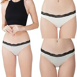 thread sutra Women?s Premium Cotton Panties | Antimicrobial & Breathable | Everyday Comfort with Amazing Fit | Soft Fabric Innerwear for All-Day Freshness & Hygiene | Bikini | Pack of 3 |-picture-33